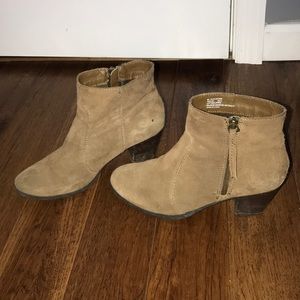 Brown leather booties